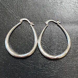 Silver Tone Hoop Earrings New